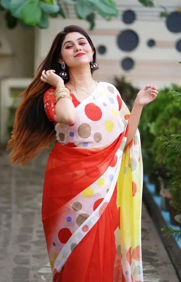 ডিজিটাল প্রিন্ট চান্দুরি সিল্ক শাড়ি